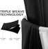 MYSKY HOME Black Curtains: 80 Inch Long Black Out Curtains for Bedroom, Grommet Window Curtains, Thermal Insulated