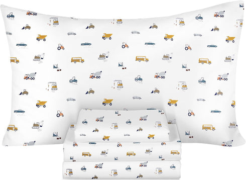Ivellow Twin Sheets Set Kids 100% Natural Cotton Sheets Soft Breathable Durable
