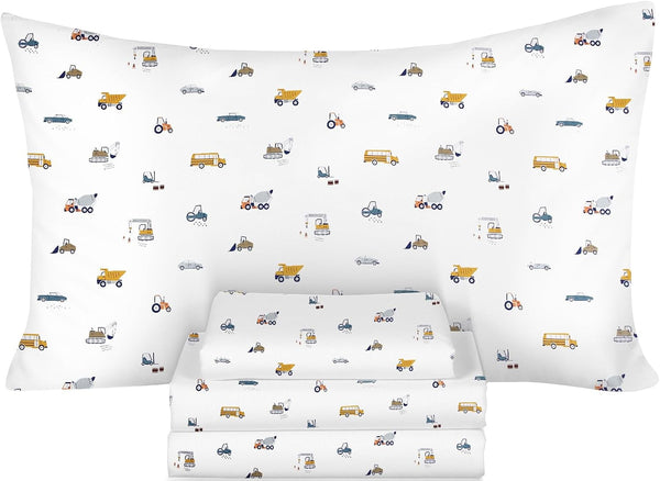 Ivellow Twin Sheets Set Kids 100% Natural Cotton Sheets Soft Breathable Durable