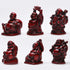BRABUD Feng Shui Red Resin Laughing Buddha Statue Figurines Set of 6 BS001