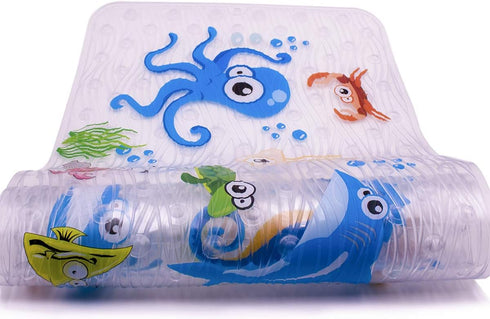34x15 Inch BEEHOMEE Cartoon Non Slip Bathtub Mat for Kids - XL Large Size Anti Slip Shower Mats for for Toddlers