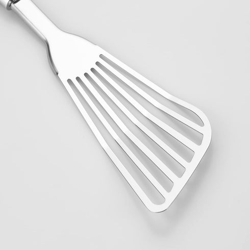 304 Stainless Steel Fish Spatula, Non-Slip Ergonomic Handle Slotted Spatula in Aqua Sky