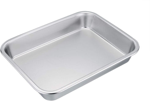 TeamFar Lasagna Pan, 10.6 x 8.3 x 1.7inch Stainless Steel Baking Dish, Compact for Toaster Oven