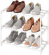 TAUEHR Small Stackable Shoe Rack,Narrow Kids Shoe Stand,Metal Shoe Storage Shelf for 6-8