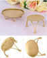 dedoot Gold Candle Holders Set of 2, Decorative Handmade Iron Pillar Plate Centerpiece for LED & Wax Candles