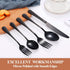 Lazycorner 20 Pcs Black Silverware Set - Mirror Polished Stainless Steel Flatware for 4, Dishwasher Safe
