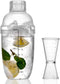 Homestia Plastic Cocktail Shaker with Scale and Jigger Set - 18 oz - Clear Plastic Drink Mixer Bartender Kit