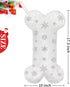 Malier Pet Dog Christmas Stocking, Large Faux Fur Bone Shape Hanging with Silver Snowflakes for Pets