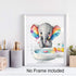Set, PosteSet 4 (8"X10", TANXM Kids Bathroom Art Funny Elephant Calf Bathroom Toilet Wall Decor, Baby Elephant Bathroom
