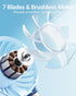 SWEETFULL Mini Portable Fan, Powerful Handheld Rechargeable Fan, 3 Speeds Personal Small Hand Fan for Travel, Light Blue