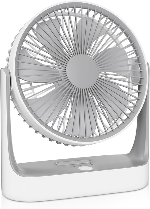Mollie 6-Inch Small Rechargeable USB Desk Fan, Battery Operated with Speeds for Home Office Bedroom, Portable Cooling