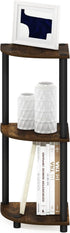 Furinno Turn-N-Tube 3-Tier Reversible Corner Display Rack, Multipurpose Shelving Unit, Amber Pine/Black