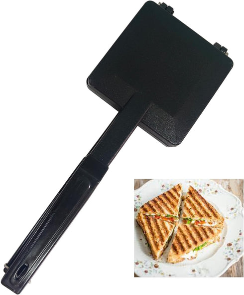 Toaster Non-Stick Gas Sandwich Maker, Coated Plates Hot Sandwich Maker, Quadra 4 Cut Toaster Sandwich Maker, Hand
