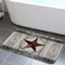 JAWO Rustic Barn Star Bathroom Rug, Non Slip Bath Mat with Retro Western Texas Star Design