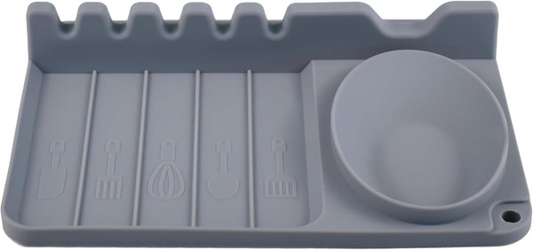Silicone Utensil Rest with Large Spoon Rest & Drip Pad, Heat-Resistant Holder for Kitchen Counter