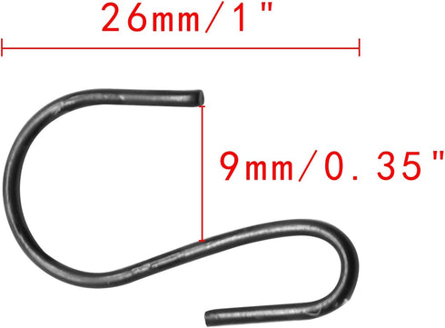 50PCS Mini S Shaped Hooks, 1 Inch Black Ornament Storage Hooks for Hanging Jewelry, Small Kitchenware, Potted Plants