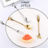 Gold Leaf Coffee Spoon Set of 4, Retro Dessert Demitasse Espresso Spoons, 4.7 Inches Cutlery Kitchen Tableware