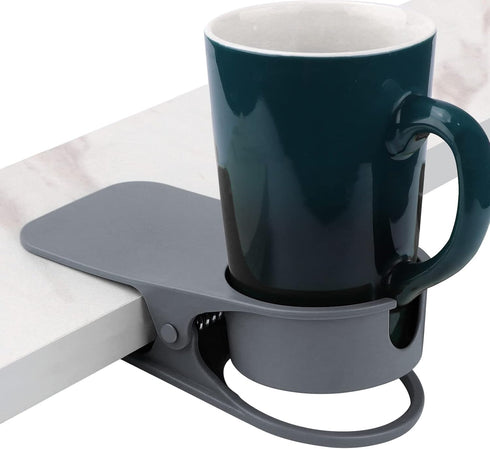 Kalolary Gray Drinking Cup Holder Clip with Groove, Table Bottle Cup Stand DIY Glass Cup Clamp Storage Saucer Clip