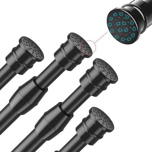 AIZESI Short Tension Curtain Rods, 4 Pcs Black, 28" to 41"