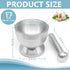 Stainless Steel Mortar and Pestle Set, Heavy Duty Spices Grinder Pill Crusher with Silicone Protective Lid for