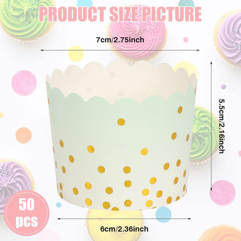 50 Pcs Colorful Greaseproof Paper Baking Cups Large 5 Oz Cupcake Paper Liners Disposable Muffin Cases Cupcake Holders Containers for Wedding Party Festival Graduation Party (D) by Haomian