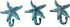 Starfish Antique Blue Cast Iron Wall Hooks - Set of 3 for Coats, Hats, Towels, More