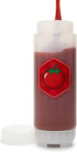 18oz NoDrip FIFO Tomato Sauce Bottle BPA-Free Refillable Squeeze Dispenser with White Twist Cap for Ketchup, Marinara