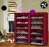 Acedas 36-Pairs Portable Shoe Rack Double Row Shoe Storage Organizer Cabinet Tower with Dustproof Cover (Wine Red)