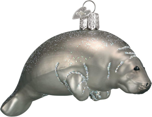Old World Christmas Manatee Glass Blown Ornament for Tree