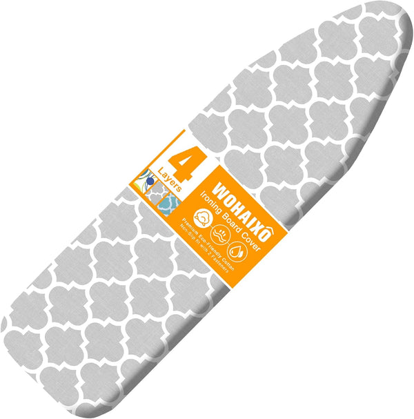 Ironing Board Cover and Pad, Standard Size 15" x 54", Extra Thick Replacement Cover with Elastic Edge