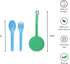 Omie OmieBox Kids Utensils Set - 2 Piece Reusable Fork and Spoon Silverware with Case (Mint Green)