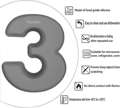 Silicone Number Cake Pan, Large 3D Baking Mold for 10 inch Number of 1&3, DIY Forms for Birthday and Wedding Anniversary
