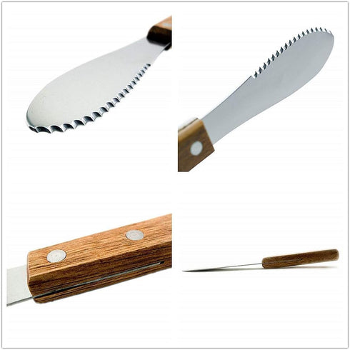 RTXANFYZ (4 Pack) Stainless Steel Butter Spreader Butter Knife Spreader with Wood Handle for Butter, Cheese, Cream