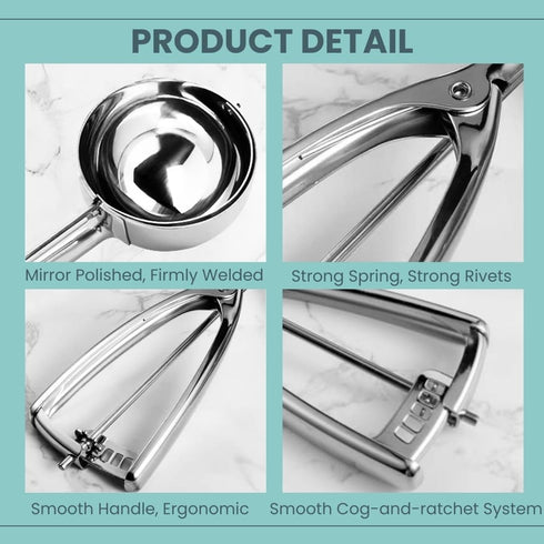 Cookie Scoop, Ice Cream Scoop, 18/8 Stainless Steel, 2Tbsp/30ml/1oz Cookie Dough Scoop with Trigger Release for Baking