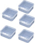 5 Pcs Clear Plastic Jewelry Storage Containers, Mini Square Box with Lid for Earplugs, Jewelry, Hardware, Small Crafts