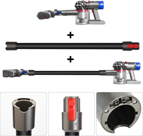 Dyson Extension Wand Tube, Replacement Parts for V15 V11 V10 V8 V7 Stick Vacuum Cleaner, Quick Release Wand 28.5 IN