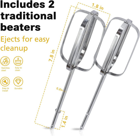 Hand Mixer Attachments, Compatible Beaters for Hamilton Beach 62682RZ, 62692, 62695V, 64699 Mixers