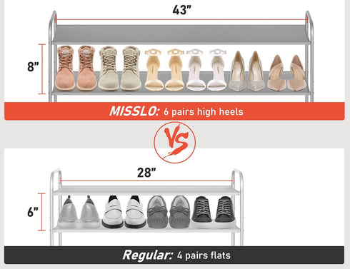 4 Closet Closet 30 MISSLO Tier Long Shoe Organizer for Shoe Rack for Bedroom Floor Shoe Shelf for Entryway Storage