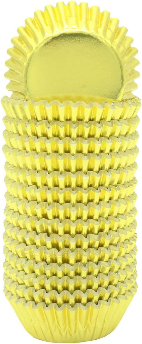 Mini Gold Foil Cupcake Liners Muffin Baking Cups for Party and More, 300-Count by Mombake