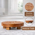 Counter Teak Handmade Display Riser for Bathroom Decor, Round Pedestal Stand for Shelf, Home Centerpiece Decor