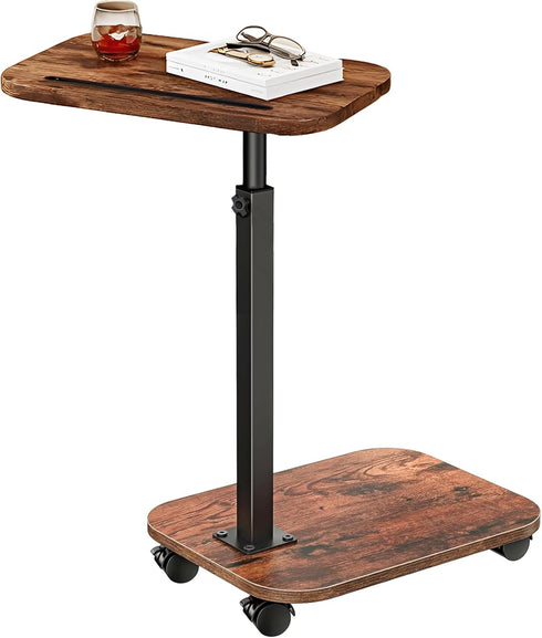 Sofa TV Tray Table for Couch, 360 Swivel Height Adjustable TV Trays