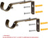 Curtain Rod Bracket Set of 2, Adjustable for 1 or 1 1/8 Inch Rods, Antique Brass