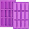 Goensjt 2 Pack Granola Bar Mold Silicone Mold,12 Cavity Rectangle Energy Bar Mold,Cereal