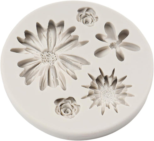 Chrysanthemum Flower Silicone Mold, Daisy Flower Fondant Molds for Cake Decoration, Cupcake Topper, Chocolate Candy,