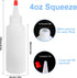 Ninsula 5Pcs 4 Oz Squeeze Bottles, Plastic Condiment Squeeze Bottles with Red Twist Top Cap, Empty Squeeze Bottles