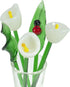 Red Co. Decorative Glass Flower Bouquet with Vase, Gift Boxed, White Calla Lilies