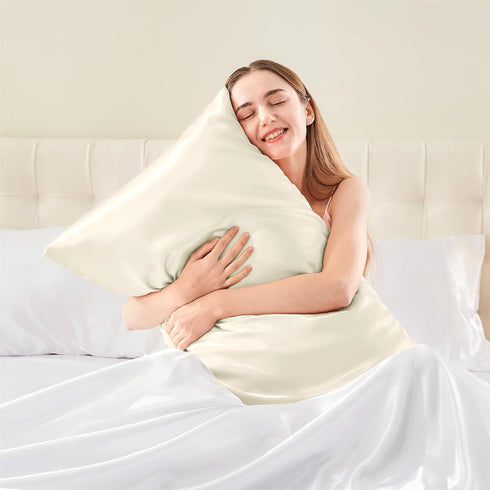 BEDELITE Satin Body Pillow Cover - Super Soft Cooling Pillowcase for Hair and Skin, Breathable Silky Full Long