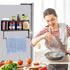 Magnetic Spice Rack for Refrigerator, Magnetic Paper Towel Holder, 2 Hooks, Kitchen Storage Organizer for Spices and