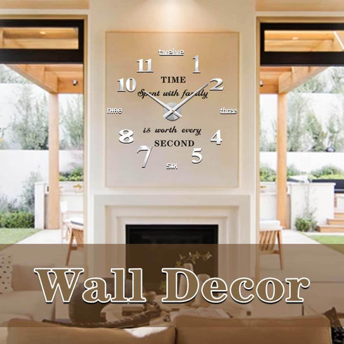 VANGOLD Large Wall Clocks, DIY Modern 3D Wall Clock with Mirror Numbers for Home Office Decor