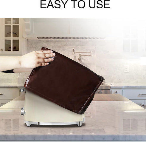 Bread Machine Cover, Exquisite PU Leather Long Life Span Toaster Protector Anti Collision for Kitchen Appliance(Brown)